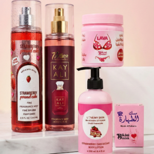 العرض الذهبي: باكدج الفراولة والمسك للعناية والجسم